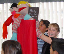 Christain Character Club Performing a Puppet Show